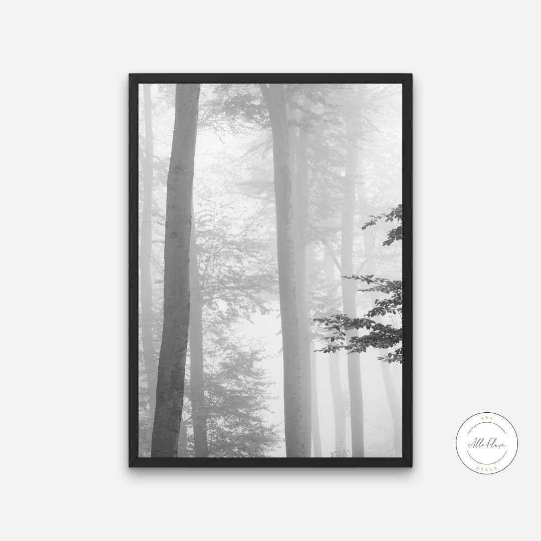 Misty Forest Black and White Wall Art DIGITAL ART PRINT, Indie poster, black and white photography print, foggy forest wall art, alternative | Posters, Prints, & Visual Artwork | alternative decor, alternative wall art, art for bedroom, art ideas for bedroom walls, art printables, avant garde wall art, bathroom wall art printables, bedroom art, bedroom pictures, bedroom wall art, bedroom wall art ideas, bedroom wall painting, Black white Print, buy digital art prints online, buy digital prints online, canva