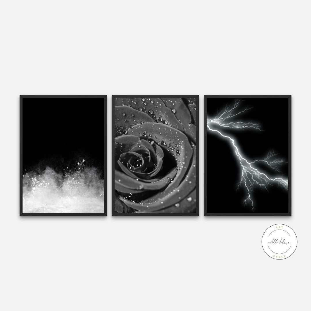 3 Piece Black and White Wall Art DIGITAL ART PRINTS, Mystical Celestial Indie poster, dark floral wall art, black white abstract art prints | Posters, Prints, & Visual Artwork | Above Bed Decor, alternative wall art, art for bedroom, art ideas for bedroom walls, art printables, bathroom wall art printables, bedroom art, bedroom pictures, bedroom wall art, bedroom wall art ideas, bedroom wall painting, black white photo, Black white Print, buy digital art prints online, buy digital prints online, canvas wall