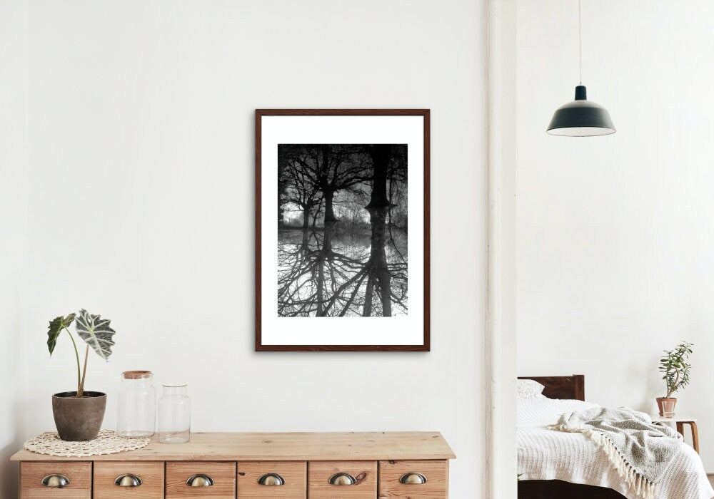 Black and White Roots and Treest Abstract Photography DIGITAL ART PRINT, Indie wall art, Abstract alternative wall art, pop surrealism art