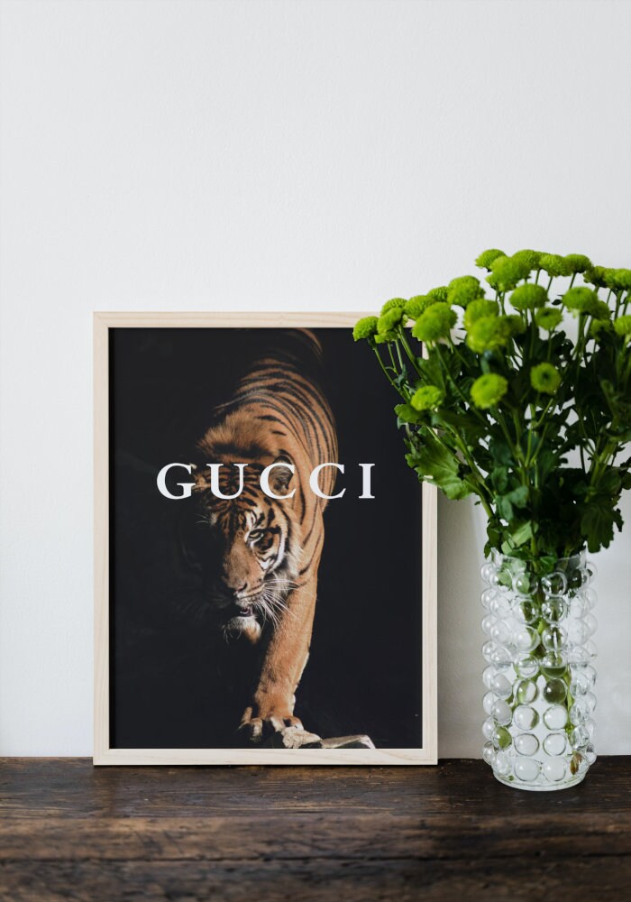 Tiger Designer Wall Art DIGITAL ART PRINT, Fashion Print, Luxury Fashion Poster, Tiger Print, luxury brand wall decor, poster tiger, glam