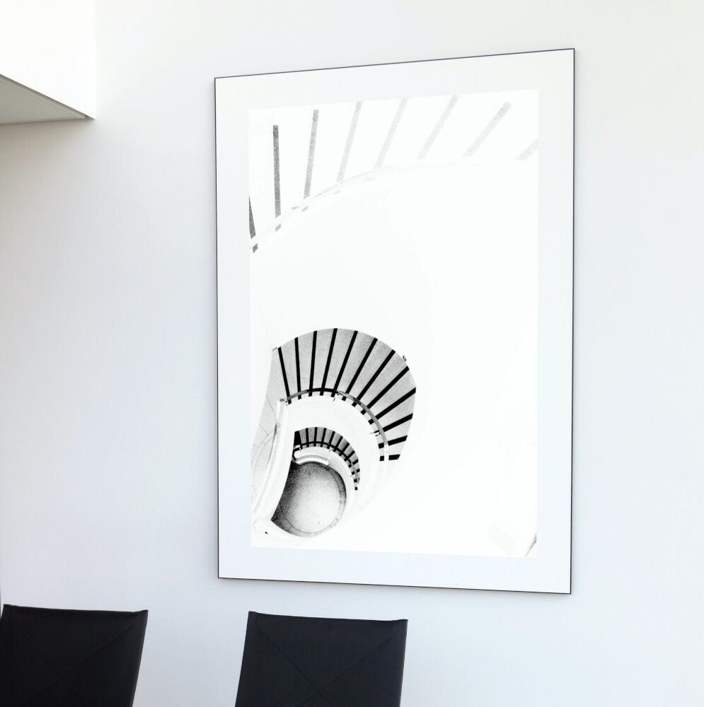 Black and white Abstract Geometrical Architecture Poster DIGITAL ART PRINT, Bauhaus decor, trippy print, avant garde, alternative home decor