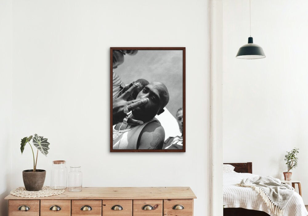 Black and White Tupac Poster DIGITAL ART PRINT, Hypebeast Poster, Urban street style wall art, old school hip hop, rapper poster, 2pac print