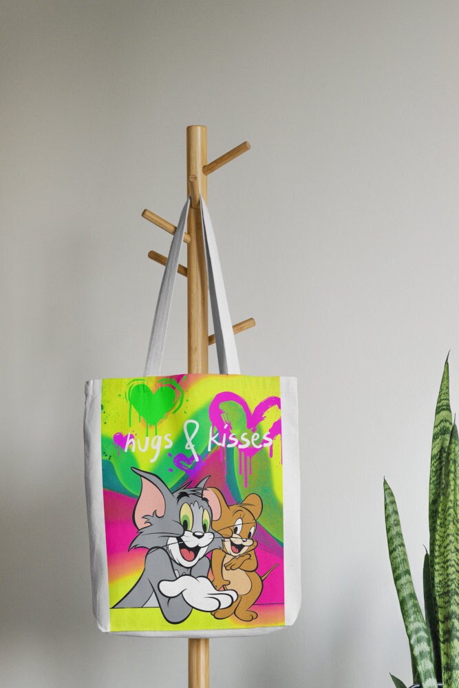 Tom and Jerry Hugs & Kisses DIGITAL ART PRINT, Pop Art Graffiti Print, Street Graffiti Wall Art, Urban art print, Hypebeast poster, neon