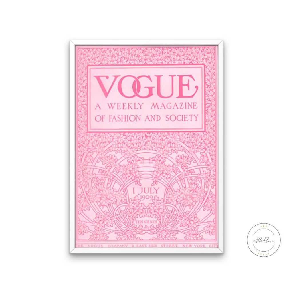 Vogue Luxury Fashion Poster PRINTABLE, Vintage Magazine Art Cover, Vogue Poster, Luxury Fashion Wall Art, Retro Magazine Posters, Pink | Posters, Prints, & Visual Artwork | art for bedroom, art ideas for bedroom walls, art printables, bathroom wall art printables, bedroom art, bedroom pictures, bedroom wall art, bedroom wall art ideas, bedroom wall painting, buy digital art prints online, buy digital prints online, canvas wall art for living room, couture fashion wall art, designer fashion wall art, digital