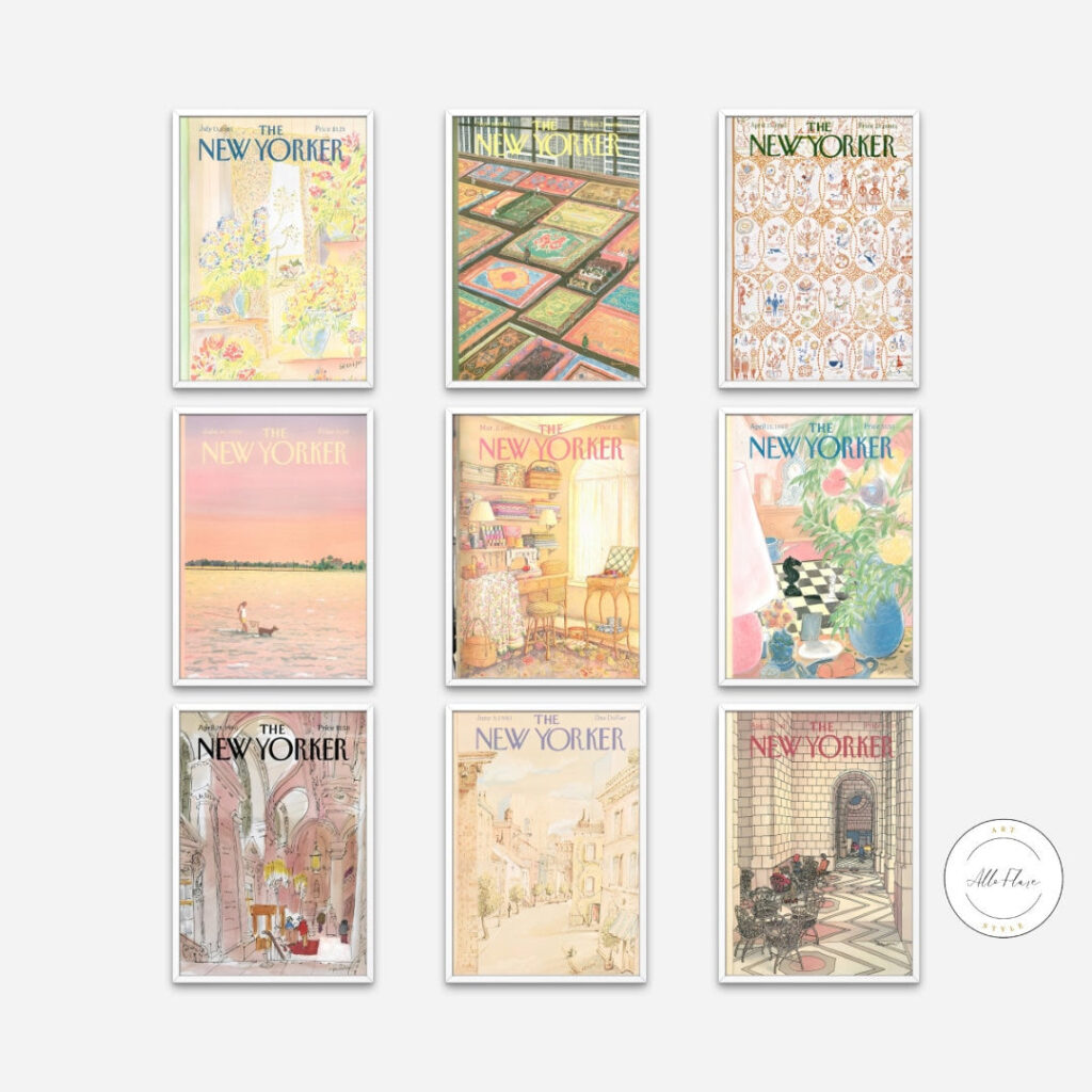 Vintage New Yorker Magazine Covers Set Of 9 DIGITAL ART PRINT, Retro Magazine Poster, Vintage Magazine Print, New Yorker Warm Soft, Pastel Decor | Posters, Prints, & Visual Artwork | art for bedroom, art ideas for bedroom walls, art printables, bathroom wall art printables, bathroom wall art vintage, bedroom art, bedroom pictures, bedroom wall art, bedroom wall art ideas, bedroom wall painting, Best of New Yorker, buy digital art prints online, buy digital prints online, canvas wall art for living room, dig