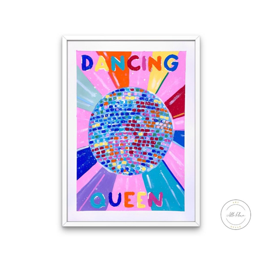 Dancing queen DIGITAL ART PRINT, Colorful Preppy Room Decor, College Dorm Poster, Trendy Digital Prints, Colorful disco ball poster, Dancer gift | Posters, Prints, & Visual Artwork | aesthetic preppy room decor, art for bedroom, art ideas for bedroom walls, art printables, bathroom wall art printables, bedroom art, bedroom pictures, bedroom wall art, bedroom wall art ideas, bedroom wall painting, buy digital art prints online, buy digital prints online, canvas wall art for living room, college dorm decor, C