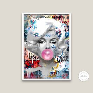 Marilyn Monroe Wall Art DIGITAL DOWNLOAD ART PRINTS, Monroe Pink Bubble Gum Poster, Graffiti Print, Marilyn Monroe Wall Art, Banksy Wall Decor, Pop Art | Posters, Prints, & Visual Artwork | abstract bright art, abstract canvas art, art for bedroom, art ideas for bedroom walls, art printables, artwork printable, banksy, banksy art print, Banksy street art, bathroom wall art printables, bedroom art, bedroom pictures, bedroom wall art, bedroom wall art ideas, bedroom wall painting, black urban wall art, buy di