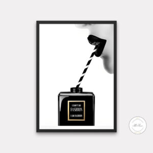 I Don't Do Fashion I Am Fashion Perfume Bottle DIGITAL ART PRINT, Designer wall art, B&W Fashion Poster, Glam Print, Black perfume bottle print | Posters, Prints, & Visual Artwork | art for bedroom, art ideas for bedroom walls, art printables, bathroom wall art printables, bedroom art, bedroom pictures, bedroom wall art, bedroom wall art ideas, bedroom wall painting, buy digital art prints online, buy digital prints online, canvas wall art for living room, couture fashion wall art, cozy glam bedroom decor, 