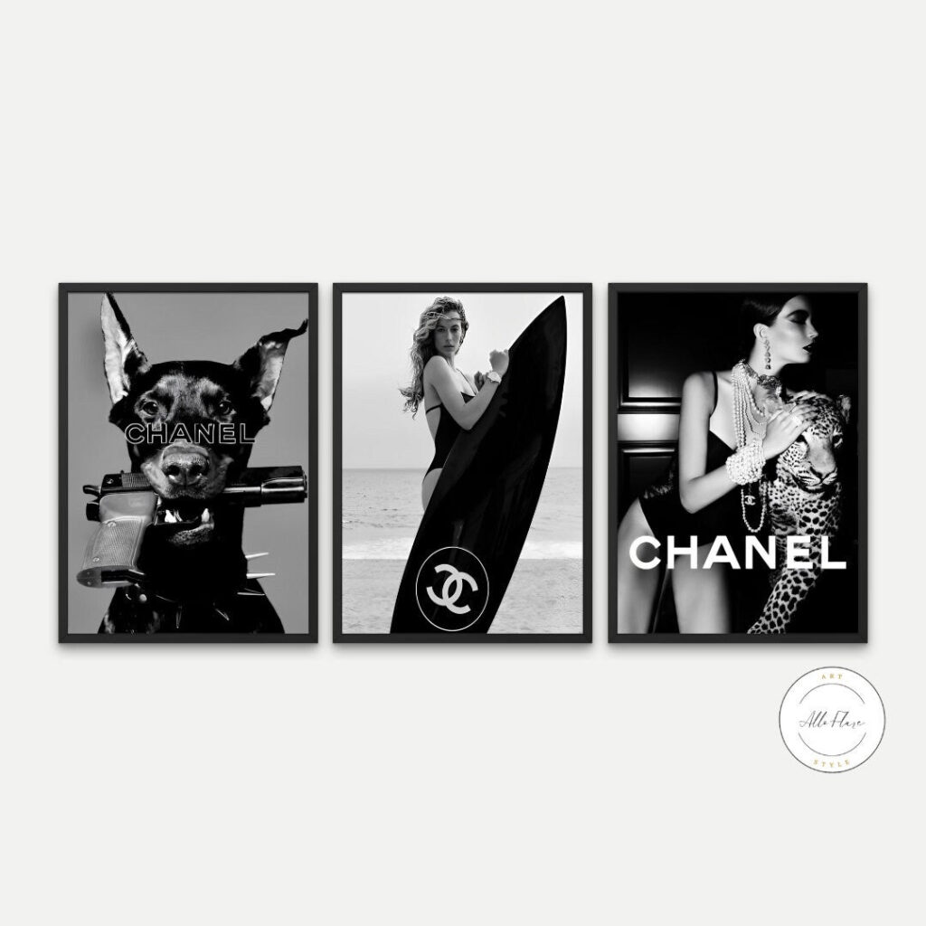 Set of 3 Black and White Luxury Fashion Photography DIGITAL ART PRINTS, Fashion posters, black & white decor, Designer wall art, surfboard tiger | Posters, Prints, & Visual Artwork | art for bedroom, art ideas for bedroom walls, art printables, art prints black and white, bathroom wall art printables, bedroom art, bedroom pictures, bedroom wall art, bedroom wall art ideas, bedroom wall painting, black and white, black and white art print, black and white art prints, black and white art wall, black and white