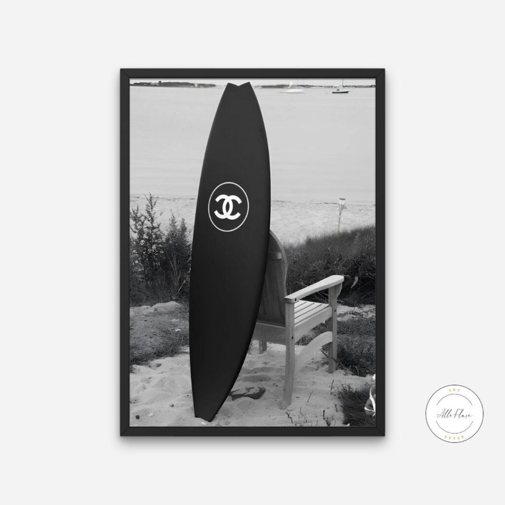 Black and White Luxury Surfboard Print DIGITAL DOWNLOAD, Fashion poster, High fashion wall art, Black & white designer print, surf board art | Posters, Prints, & Visual Artwork | art for bedroom, art ideas for bedroom walls, art printables, art prints black and white, bathroom wall art printables, beach art for wall, beach canvas art, beach wall art, beach wall decor, beachy wall decor, bedroom art, bedroom pictures, bedroom wall art, bedroom wall art ideas, bedroom wall painting, black and white, black and