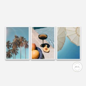 Summer Coastal Set of Three Prints DIGITAL DOWNLOAD ART PRINTS, pastel beach print, palm tree print, sky blue print set, cocktail poster, relaxing pool | Posters, Prints, & Visual Artwork | art for bedroom, art ideas for bedroom walls, art printables, bathroom wall art printables, beach art for wall, beach canvas art, beach wall art, beach wall decor, beachy wall art, beachy wall decor, bedroom art, bedroom pictures, bedroom wall art, bedroom wall art ideas, bedroom wall painting, buy digital prints online,