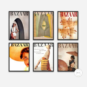 Set of 6 Vintage Bazaar Covers DIGITAL DOWNLOAD ART PRINTS, Vintage Magazine Cover, Glamour Art, Fashion Wall Art, Retro Magazine Posters, beige prints | Posters, Prints, & Visual Artwork | art printables, bathroom wall art printables, bathroom wall art vintage, bazaar magazine, beige wall art, buy digital prints online, couture fashion wall art, designer fashion wall art, digital art for print, digital art for printing, digital art prints, digital art prints download, digital download art prints, digital p