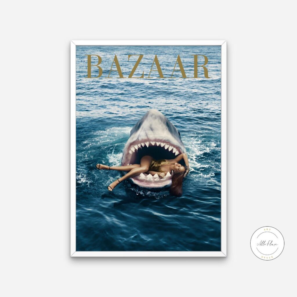 Rihanna Bazaar Cover DIGITAL ART PRINT, Magazine Cover, Rihanna poster, Fashion print, Retro Magazine Posters, shark wall art, rihanna art print | Posters, Prints, & Visual Artwork | art for bedroom, art ideas for bedroom walls, art printables, bathroom wall art printables, bazaar magazine, beach art for wall, beach canvas art, beach themed decor, beach wall art, beach wall decor, beachy wall decor, bedroom art, bedroom pictures, bedroom wall art, bedroom wall art ideas, bedroom wall painting, buy digital p